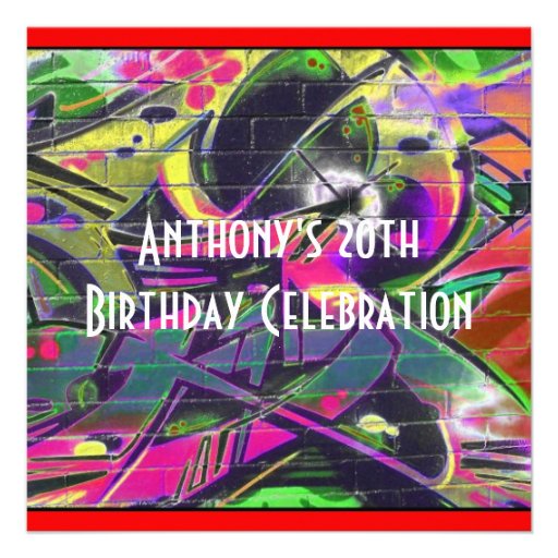Graffiti Birthday Invitation
