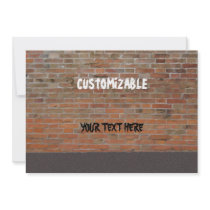 Graffiti Brick Wall Customizable Personalized Invitations