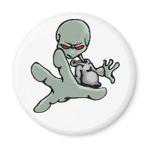 Graffiti Character - grey Alien - Magnet