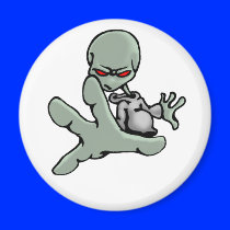 Graffiti Character - grey Alien - Magnet
