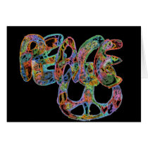 Graffiti Design Peace Card; Bright