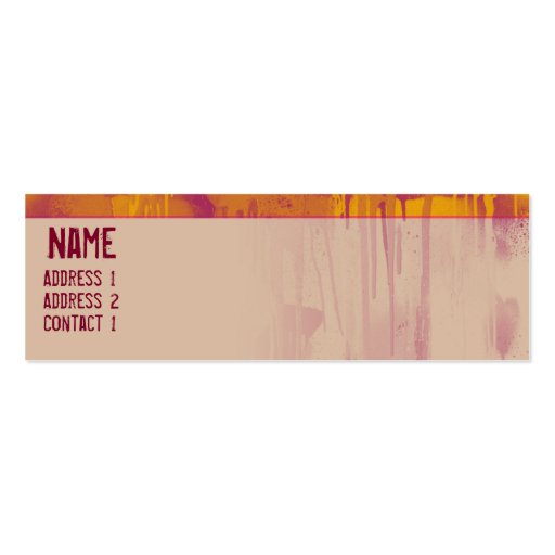GRAFFITI DRIP 2 BUSINESS CARD TEMPLATE (front side)
