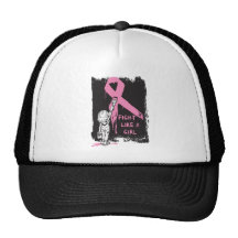 Graffiti FIGHT Like a Girl - Breast Cancer Trucker Hats