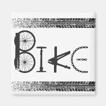 Graffiti from Bike Parts with Tire Tracks Fridge Magnet