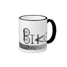 Graffiti from Bike Parts with Tire Tracks Mug