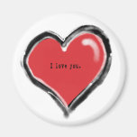 Graffiti heart with I love you Refrigerator Magnets