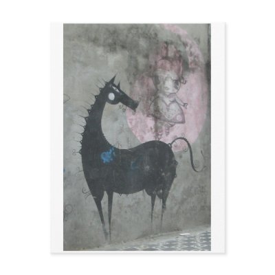 Graffiti Horse Postcard by moomagic
