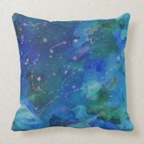 Graffiti in Blue Throw Pillow