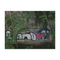 Graffiti in the forest, Rheinfelden, Switzerland Post Card