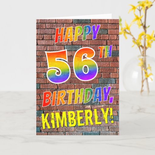 Graffiti Inspired Rainbow Look HAPPY 56TH BIRTHDAY Card Zazzle