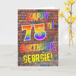 Graffiti Inspired Rainbow Look Happy Th Birthday Card Zazzle