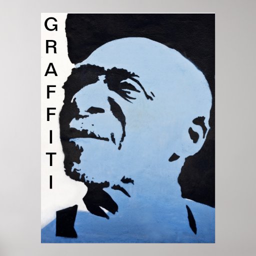 Graffiti man portrait poster
