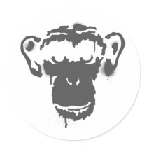Graffiti Monkey Round Sticker