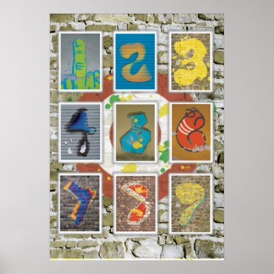 Graffiti Numbers Poster by