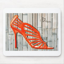 Graffiti Orange Cage Stilettos mousepads by ElainePlesser Graffiti Orange Cage Stilettos mousepads