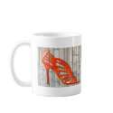Graffiti Orange Cage Stilettos mug