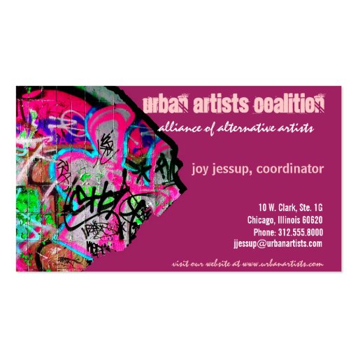 graffiti paper business card (front side)