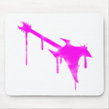 Graffiti Pink Guitar - Emo Alternative Grunge Rock Mouse Mat