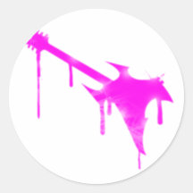 Graffiti Pink Guitar - Emo Alternative Grunge Rock Stickers