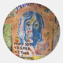 Graffiti - Prague Round Sticker
