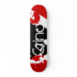 Graffiti Red, Black &amp; White Monogram Skateboard