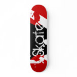 Graffiti Red, Black &amp; White Monogram Skateboard