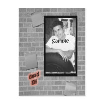 Graffiti School Wall Grad Photo Card postcards by partypassion Graffiti School Wall Grad Photo Card postcards