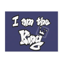 Graffiti Style "I am the King" with crown Post Card