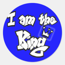 Graffiti Style "I am the King" with crown Stickers