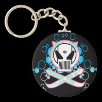 Graffiti Tech Skull keychains