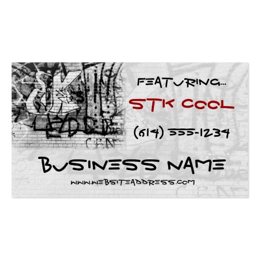 Graffiti Wall Art Design Web TShirt Business Card (front side)