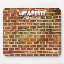'Graffiti' Watercolor Mouse Pad  by unASLEEP mousepads