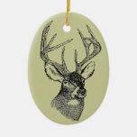 Gráfico del arte de los ciervos del vintage ornamentos de navidad