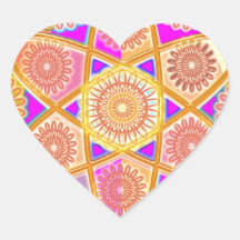 Gráficos felices: Encanto oriental de Goodluck Pegatinas Corazon