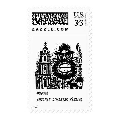Grafikas Antanas Rimantas Sakalys Postage Stamp by Benediktas