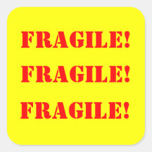 Gragile Square Strickers Square Sticker