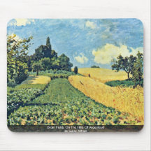 Grain Fields On The Hills Of Argenteuil Mouse Pads