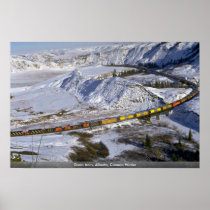 Grain train, Alberta, Canada Winter Poster