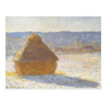 Grainstack in Morning, Snow Effect by Claude Monet Postcard