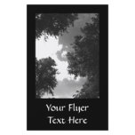 Grainy Black and White image of Trees and Sky. Full Color Flyer