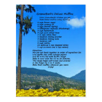 GramaBarb's Deluxe Muffin Recipe Postcard