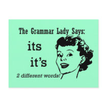 Grammar It's and Its Postcards