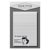 Grammar Lady Apostrophes Lined Stationery
