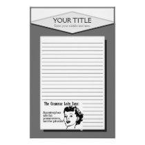 Grammar Lady Apostrophes Lined Stationery