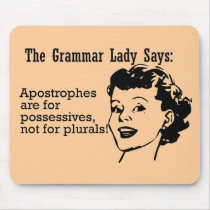 Grammar Lady Apostrophes Mousepad