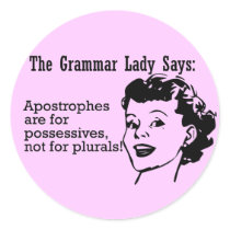 Grammar Lady Apostrophes Stickers