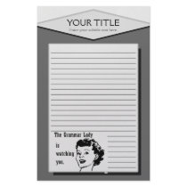 Grammar Lady is Watching You Lined Stationery