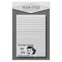 Grammar Lady Its & It's Lined Stationery