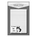 Grammar Lady Its & It's Lined Stationery