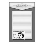 Grammar Lady Say No to Chatspeak Lined Stationery